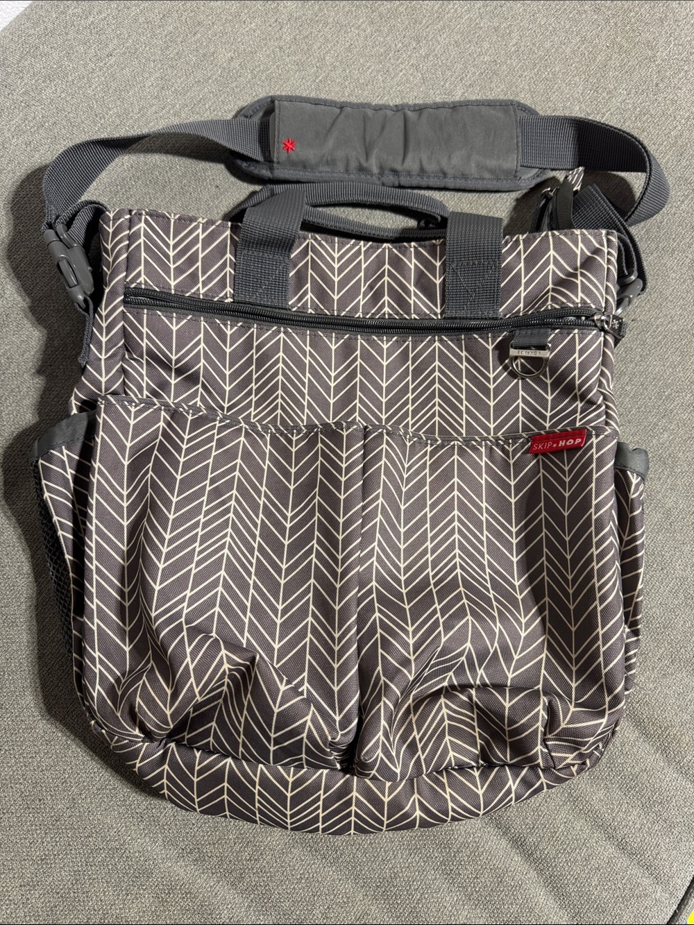 Skip Hop Gray Chevron-Patterned Messenger Bag
